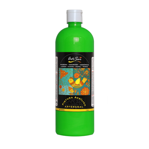 Imagen de PINTURA ARTESANAL VERDE LIMÓN 1 LITRO