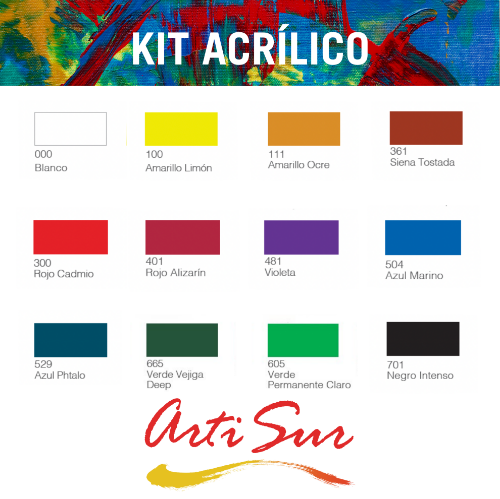 Imagen de KIT ACRÍLICO ARTI SUR