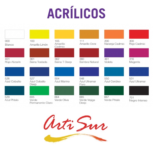 Imagen de ARTI SUR ACRÍLICO AMARILLO CADMIO - 250 ML